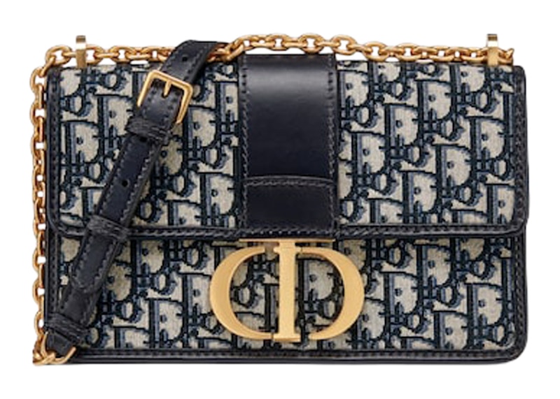 Dior 30 Montaigne Shoulder Bag Dior Oblique Jacquard Blue in