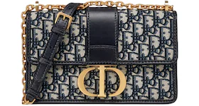 Dior 30 Montaigne Chain Bag Dior Oblique Jacquard Blue