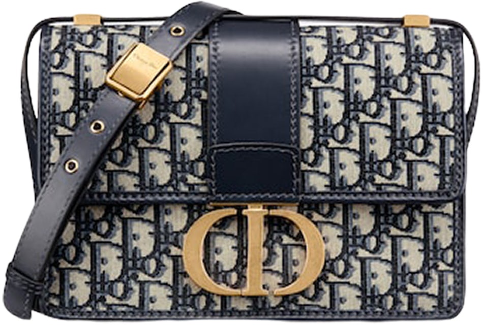Dior - 30 Montaigne Chain Bag Blue Dior Oblique Jacquard - Women