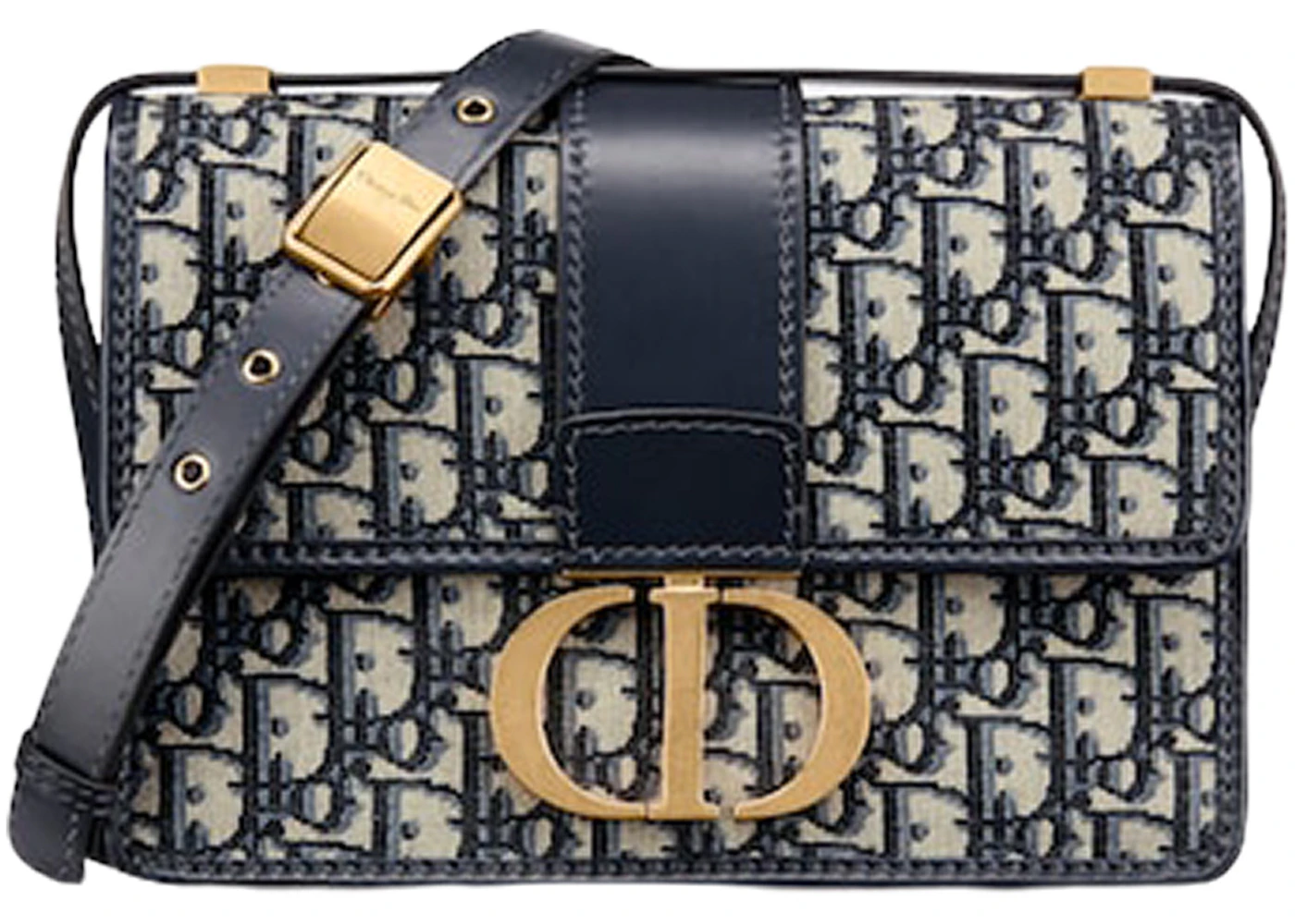 Dior 30 Montaigne Shoulder Bag Dior Oblique Jacquard Blue in