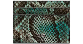 Dior (4 Card Slot) Card Holder Python Green