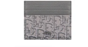 Dior (6 Card Slot) Card Holder Dior Oblique Jacquard Ruthenium/Gray