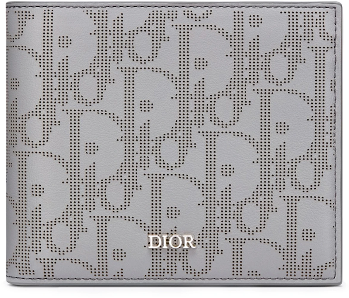 Dior Bi-Fold Wallet Dior Oblique Jacquard Ruthenium/Gray in Canvas with  Silver-tone - US
