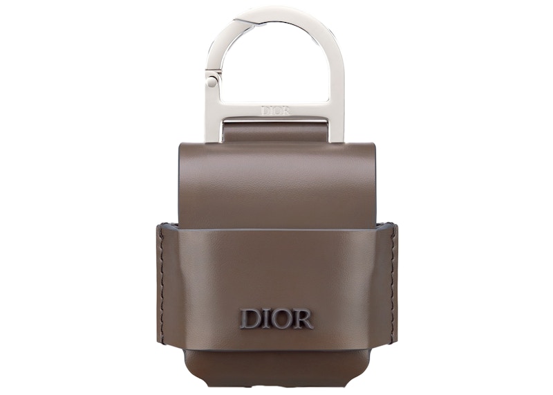 Dior Airpods Case Calfskin Gray in Calfskin with Silver-tone - US