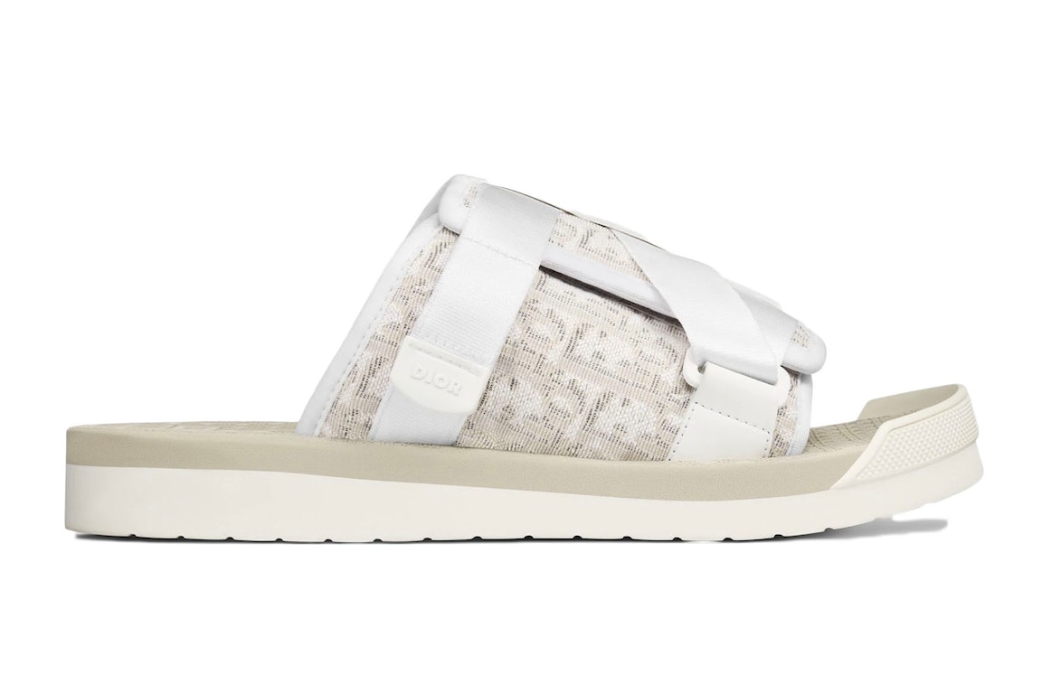 Pre-owned Dior Alpha Slide Off White In Off White/beige