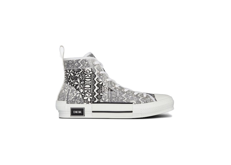 Dior And Shawn B23 High Top Black White Embroidery Men's 