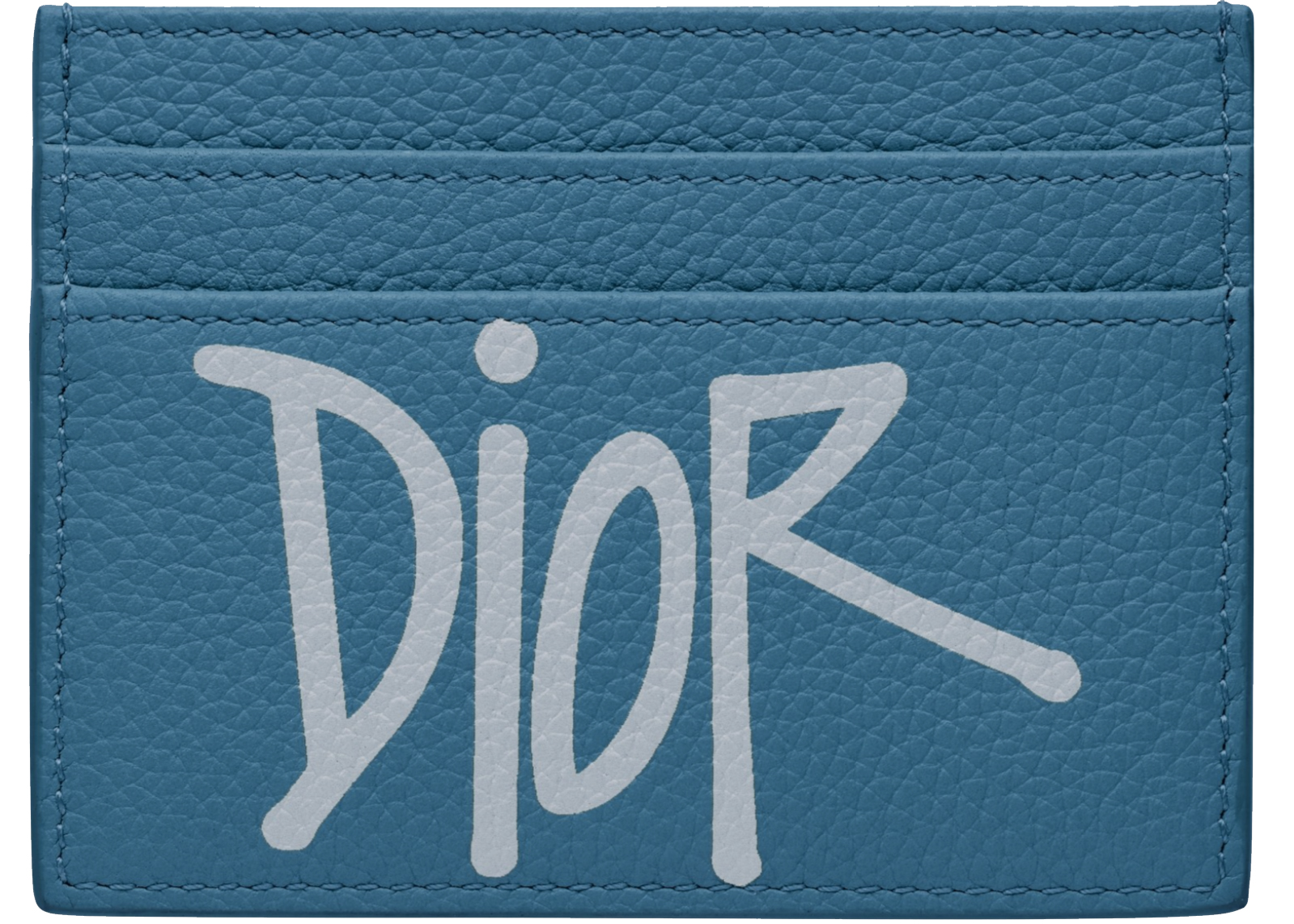 Dior And Shawn Card Holder (4 Card Slot) Navy Blue in Grained 