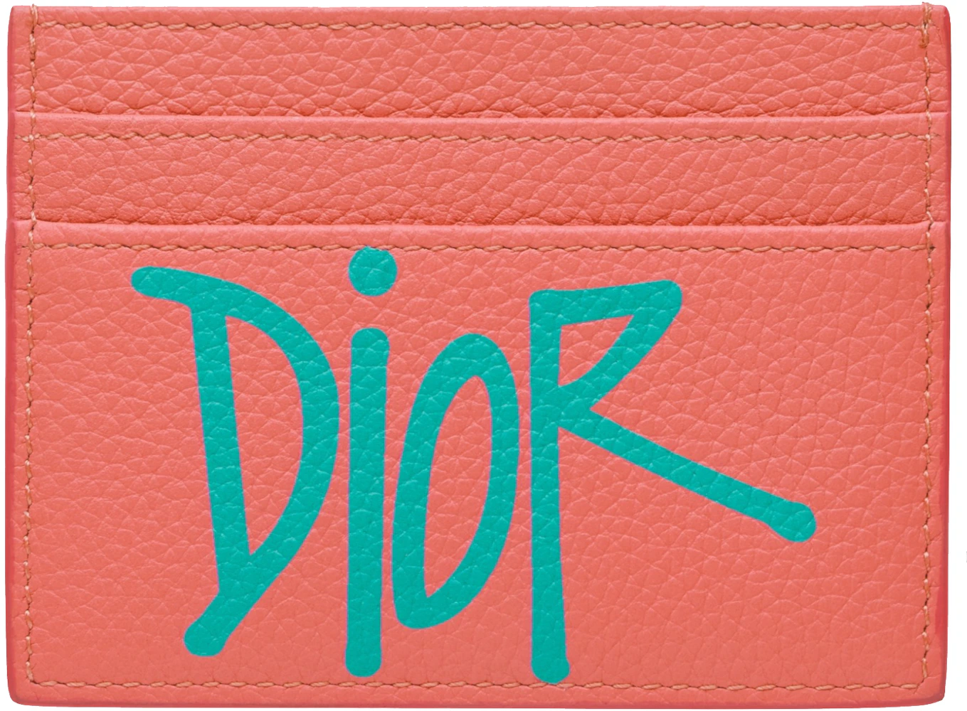 Dior And Shawn Card Holder (4 Card Slot) Black in Grained Calfskin - US