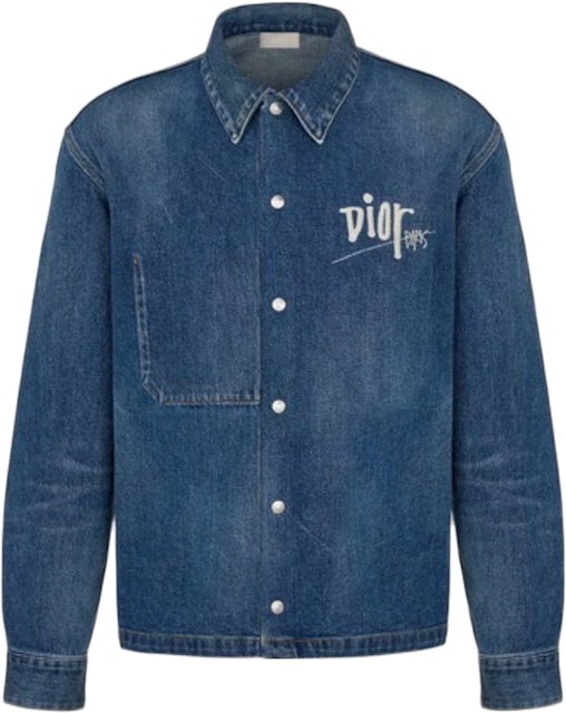 Blue Dior Monogram Button Up Shirt
