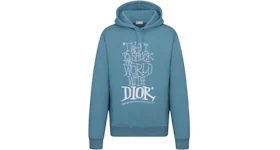 Dior And Shawn Oversized Hooded Sweatshirt Blue