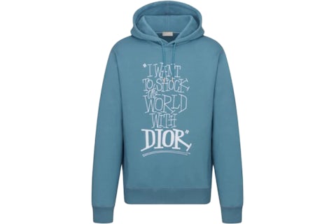 Dior And Shawn Oversized Hooded Sweatshirt Blue Hombre FW20 US