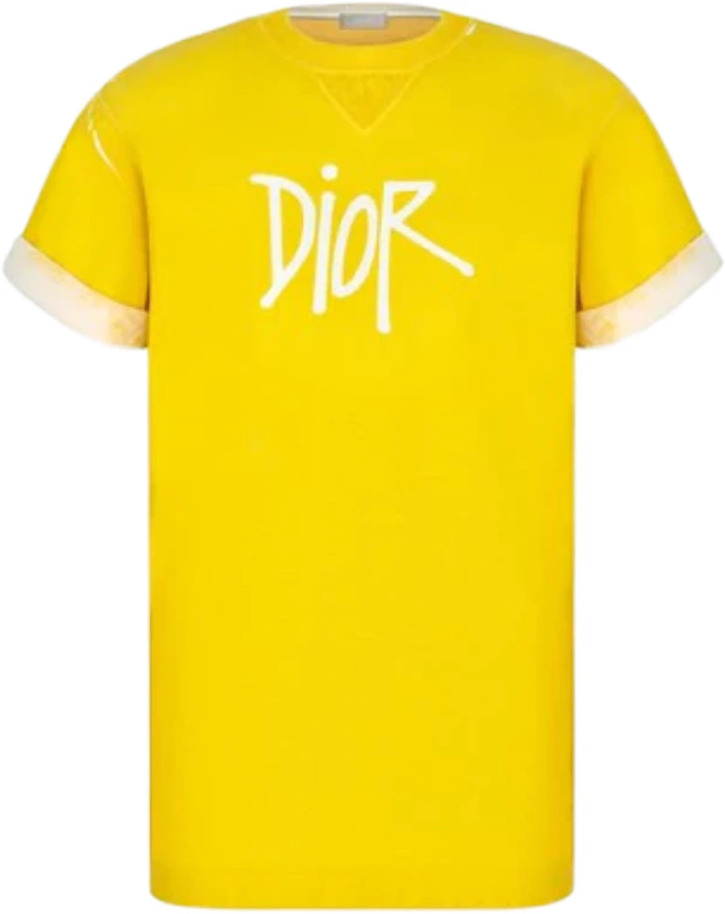 Dior And Shawn Oversized Logo T-Shirt Yellow - FW20 - US