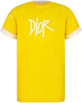 Dior And Shawn Oversized Logo T-Shirt Yellow