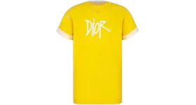 Dior And Shawn Oversized Logo T-Shirt Yellow