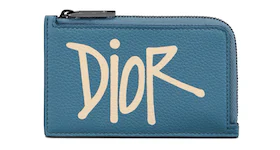 Dior And Shawn Zipped Card Holder (3 Card Slot) Blue