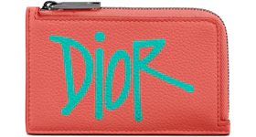 Dior And Shawn Zipped Card Holder (3 Card Slot) Coral