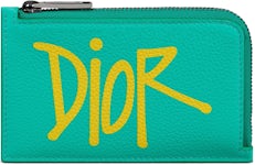Dior x Kaws Zipped Card and Coin Holder Yellow Bees Black in Calfskin with  Silver-tone - US