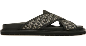 Dior Aqua Sandals Oblique Jacquard Navy Black