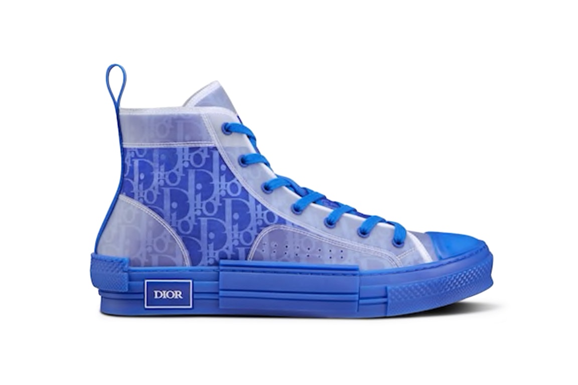 Pre-owned Dior B23 High Top Blue  Oblique Canvas In Blue/blue