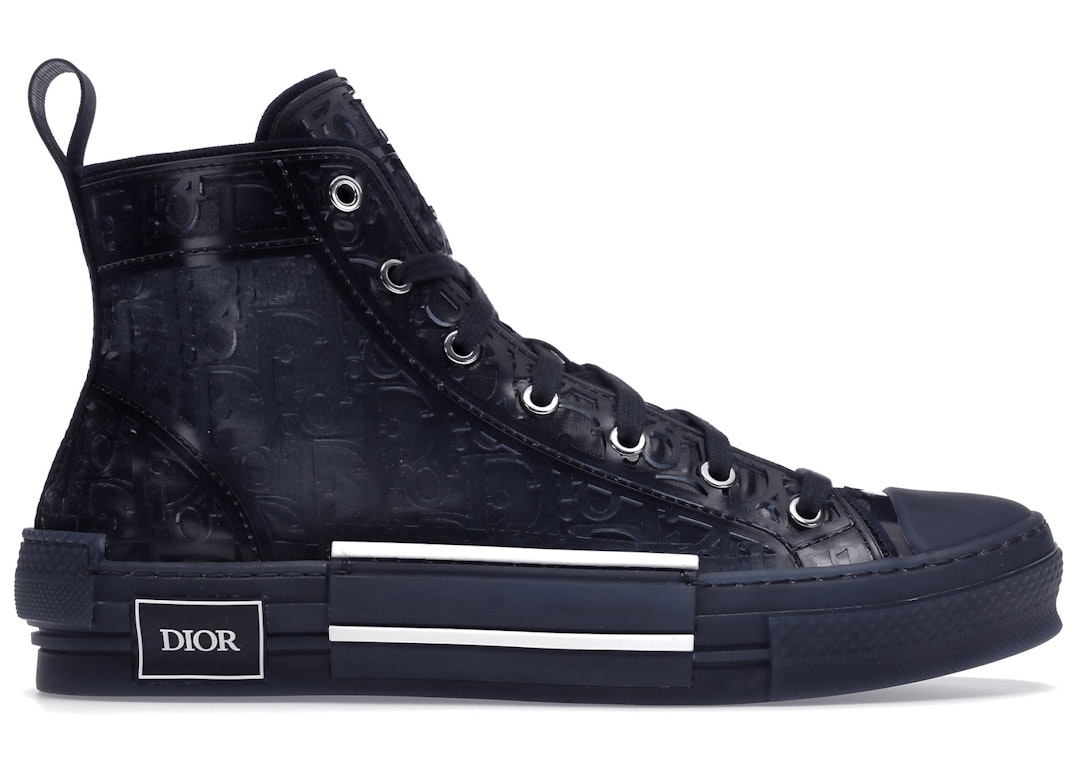 Pre-owned Dior B23 High Top Blue Raised Oblique