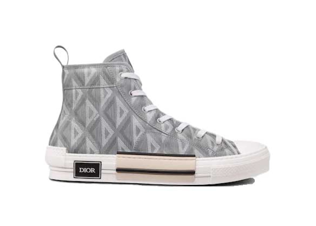 Pre-owned Dior B23 High Top Gray Cd Diamond In Grey/white