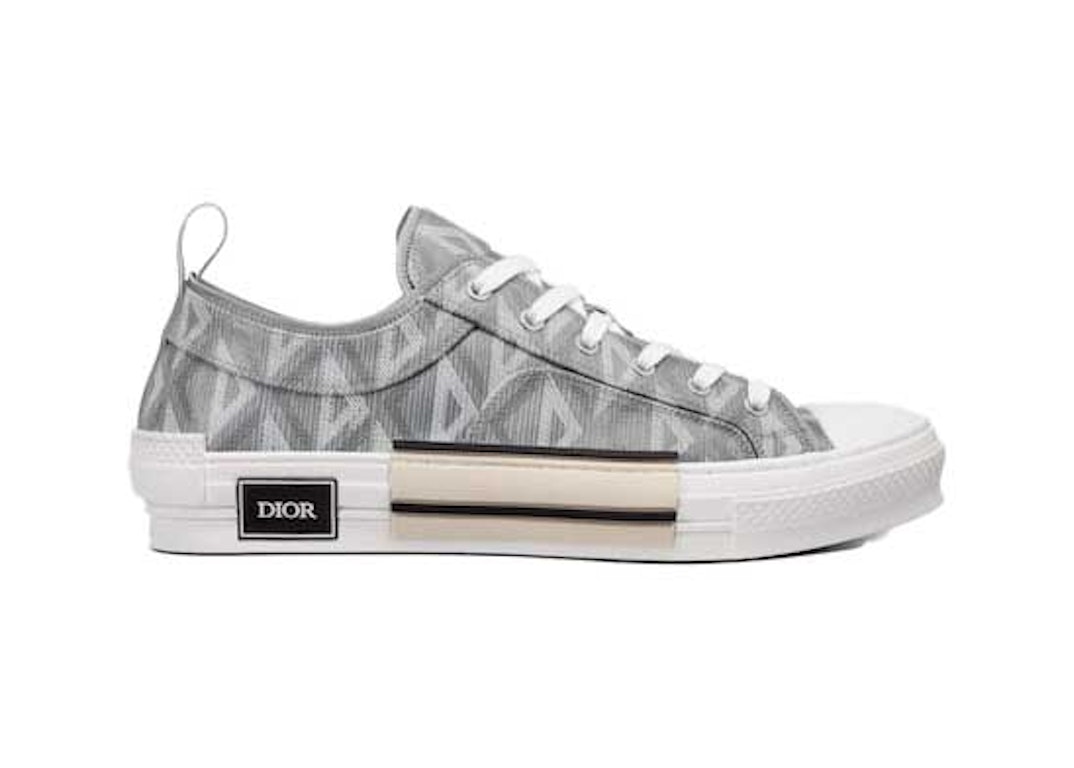 Pre-owned Dior B23 Low Top Gray Cd Diamond In Grey/white