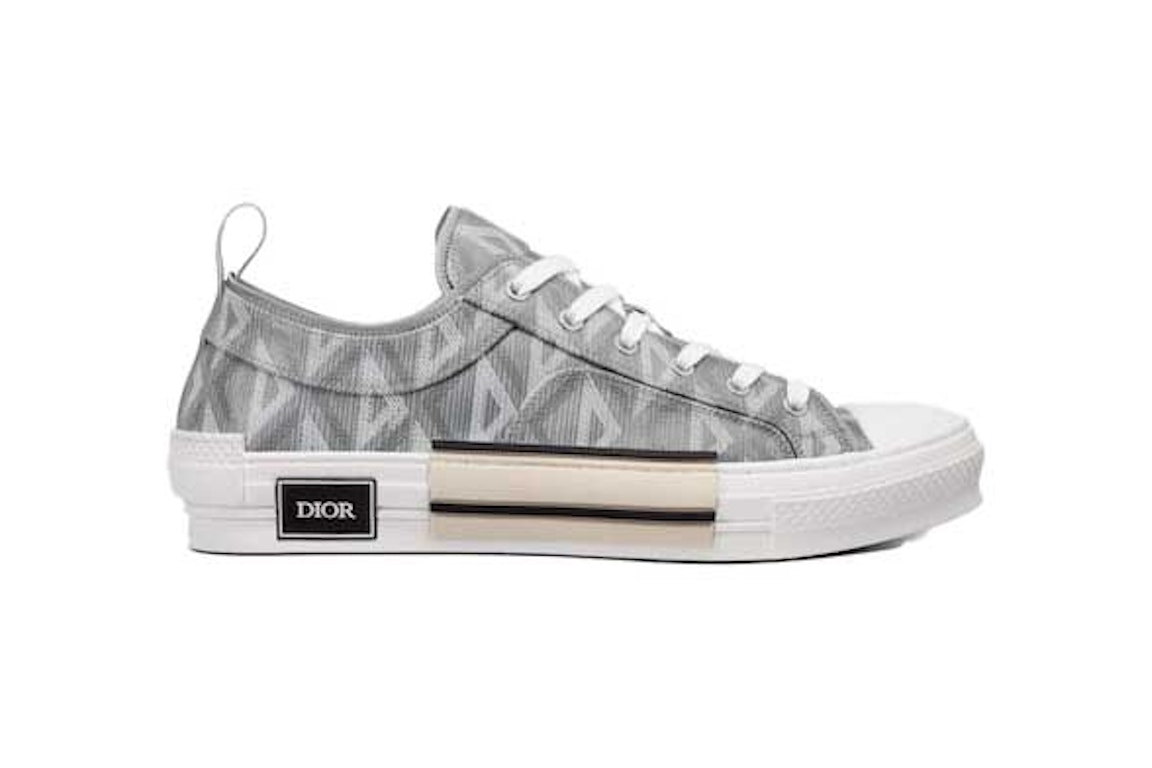 Pre-owned Dior B23 Low Top Gray Cd Diamond In Grey/white