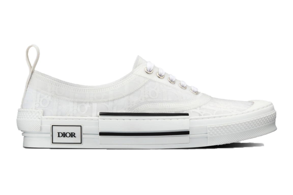 Pre-owned Dior B23 Low White Oblique Canvas