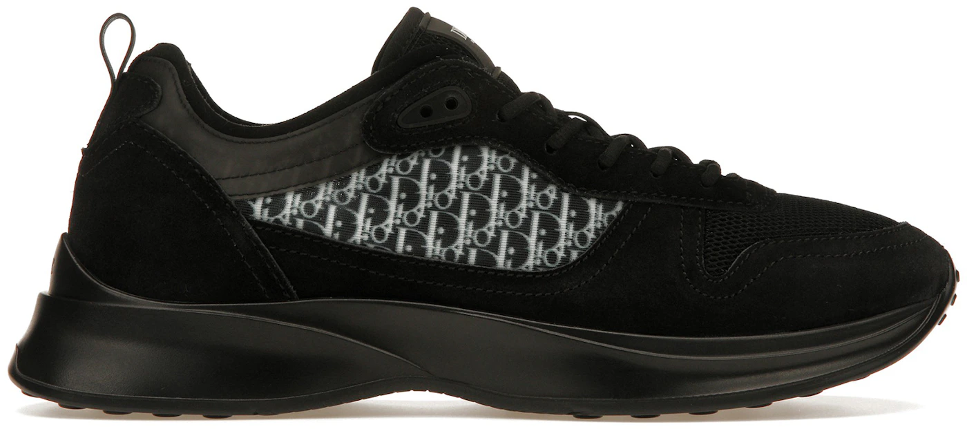 B25 Runner Sneaker Black Smooth Calfskin and Dior Oblique Jacquard
