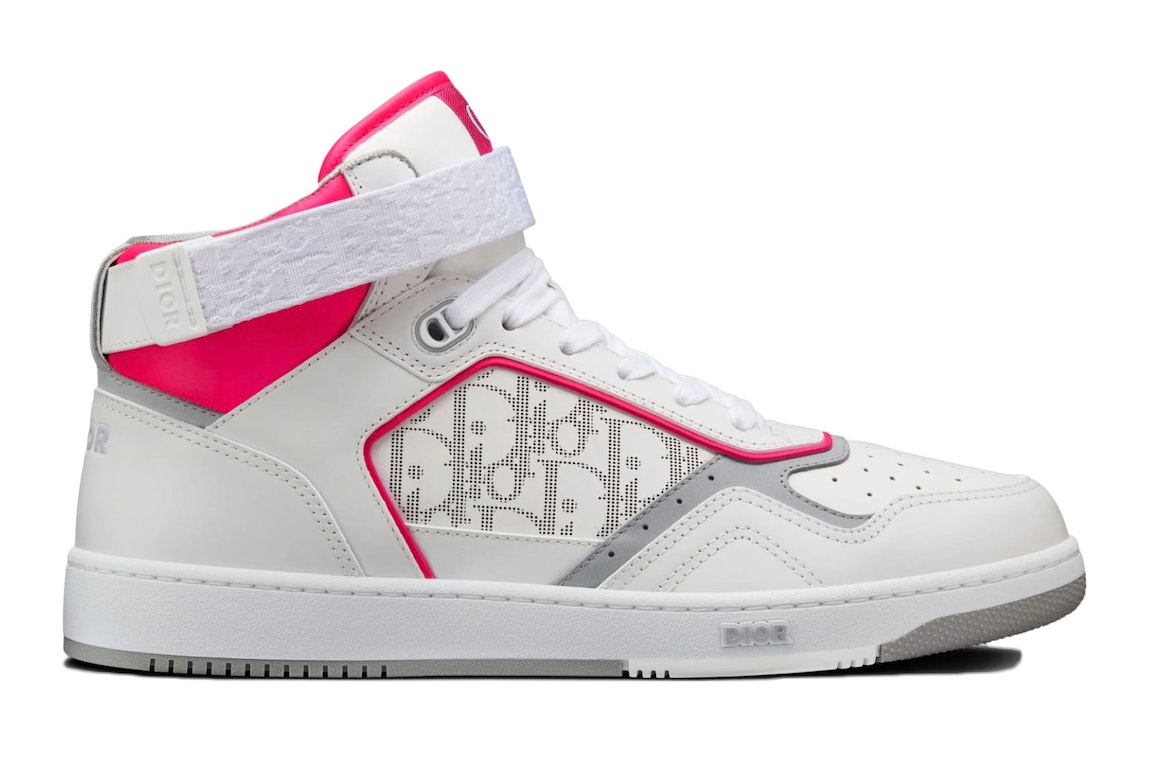 Pre-owned Dior B27 High White Neon Pink In White/grey/pink