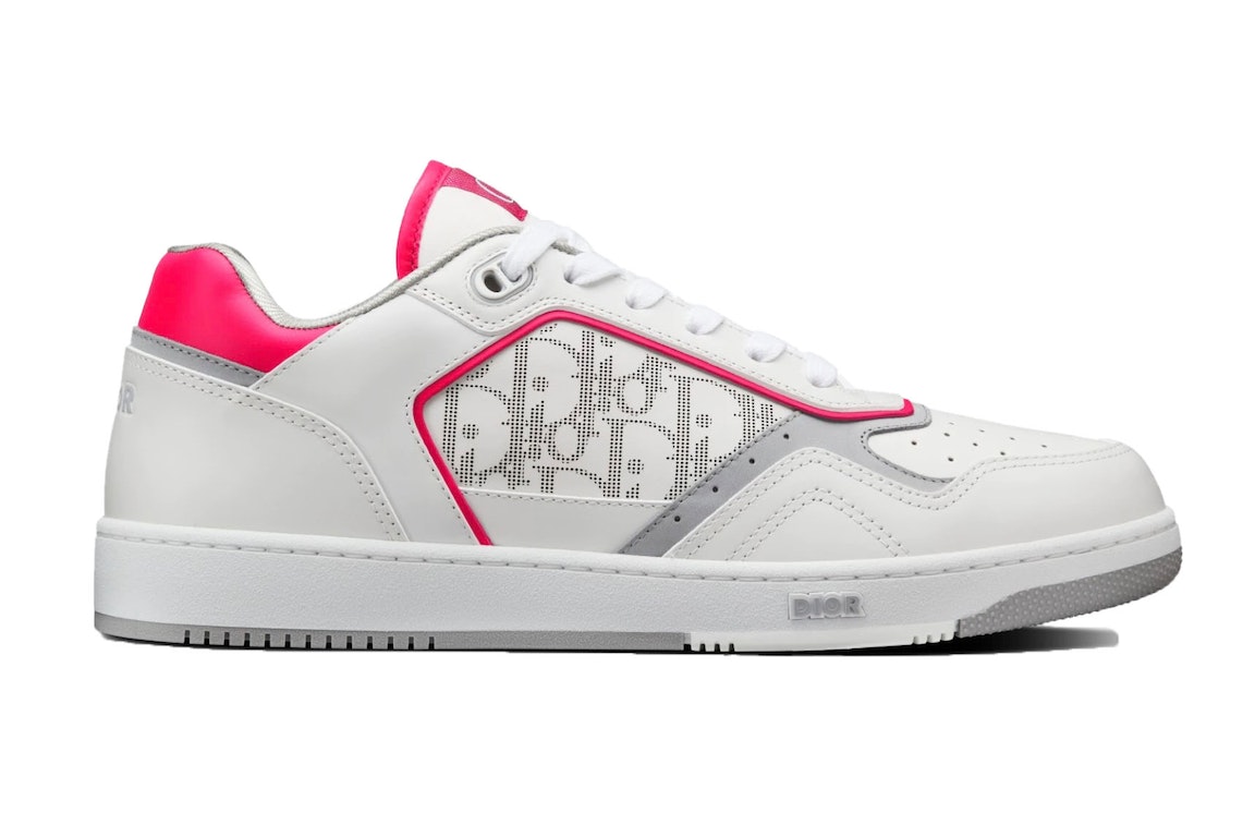 Pre-owned Dior B27 Low White Neon Pink In White/grey/pink