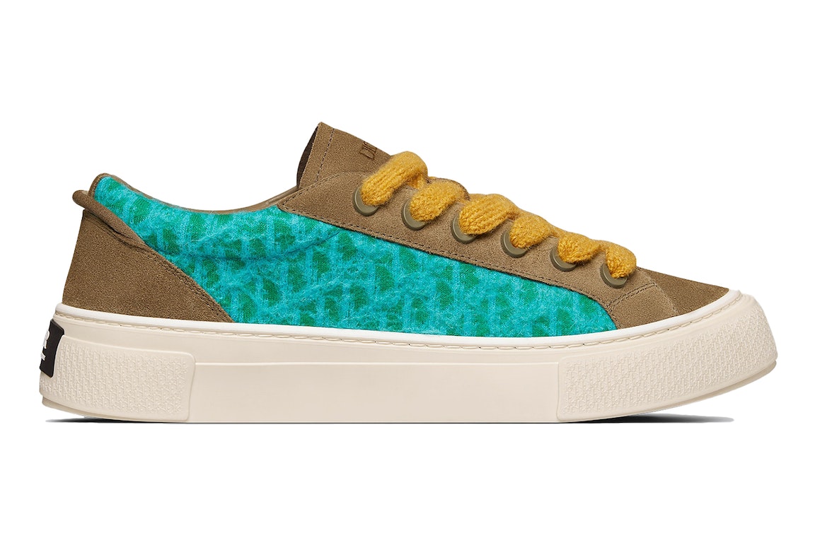 Pre-owned Dior B33 Sneaker  Oblique Turquoise Brown In Turquoise/brown