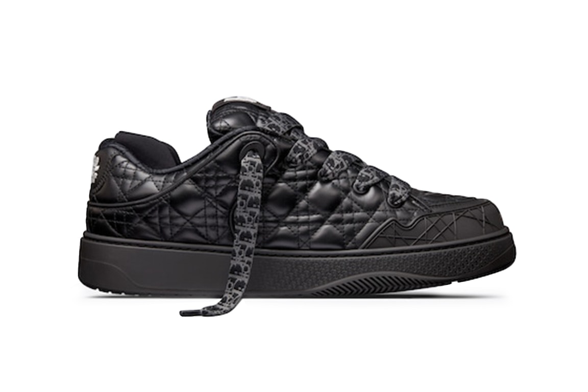 Pre-owned Dior B9s Skater Erl Black Quilted Cannage Calfskin In Black/black