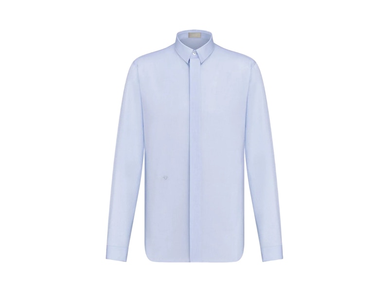 Dior Bee Embroidery Shirt Light Blue Striped メンズ - JP