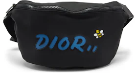 Dior x Kaws Belt Bag Blue Logo Nylon Black