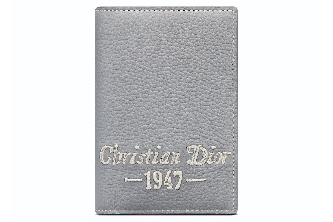 Pre-owned Dior Bi-fold Card Holder Gray