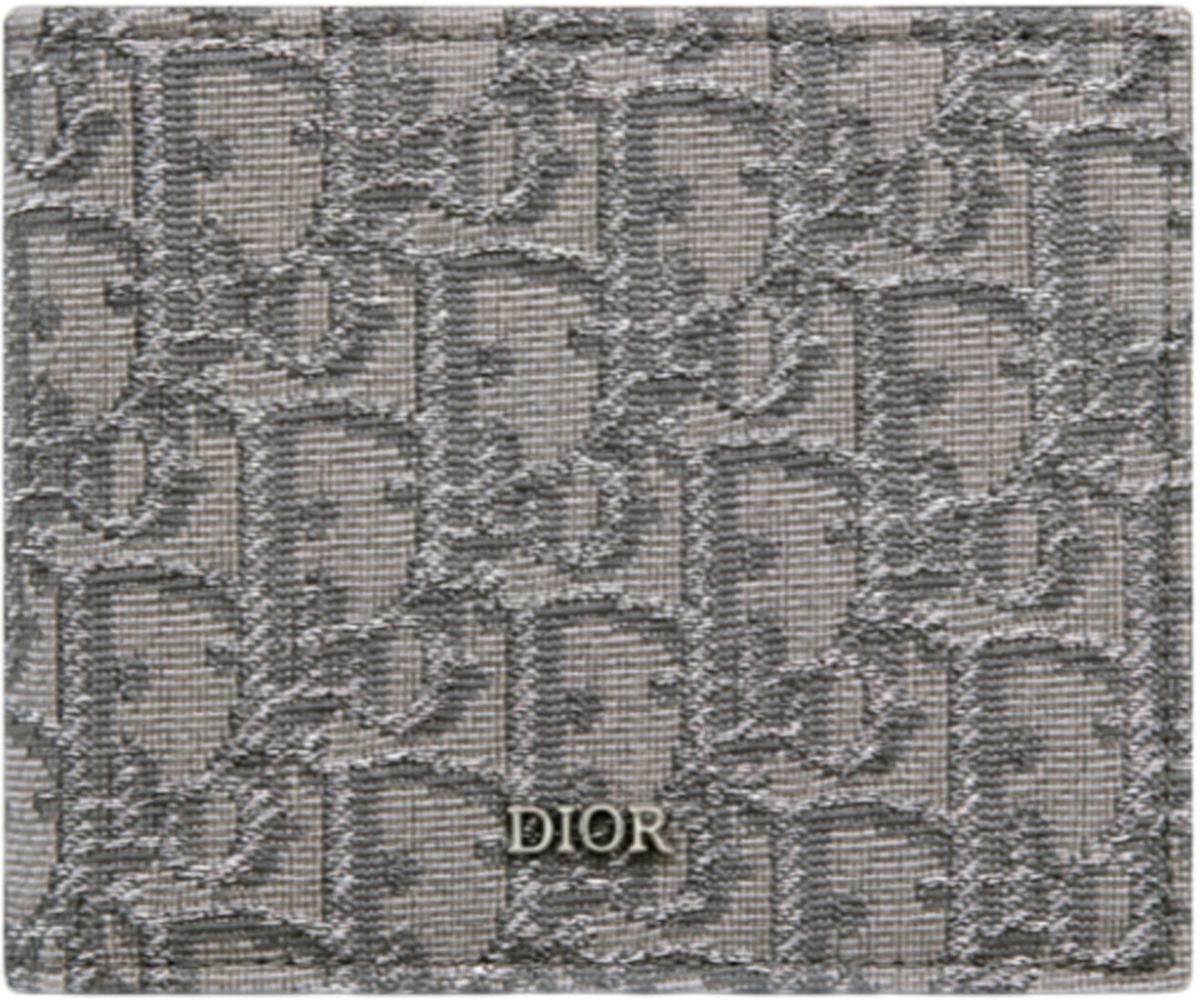 Long Bi-Fold Card Holder Beige and Black Dior Oblique Jacquard