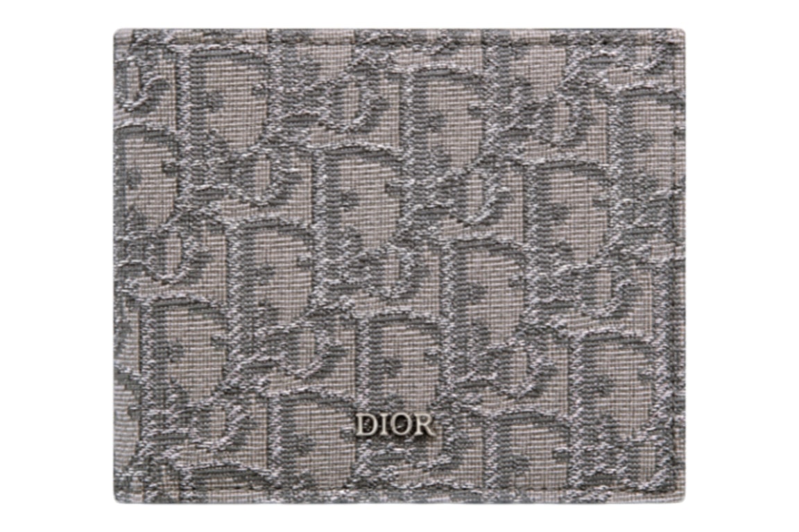 Pre-owned Dior Bi-fold Wallet  Oblique Jacquard Ruthenium/gray