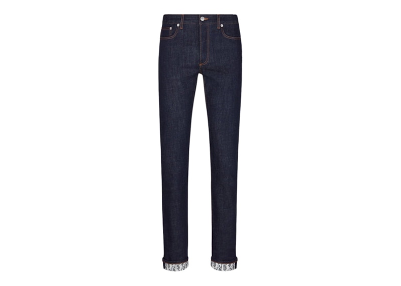 Dior Blue Denim Oblique-Lined Jeans Blue Men's - US