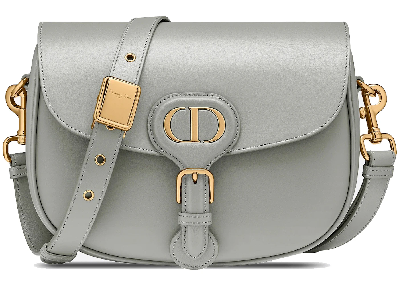 Dior Bobby Bag Medium Gray in Calfskin Leather with Gold-tone - US