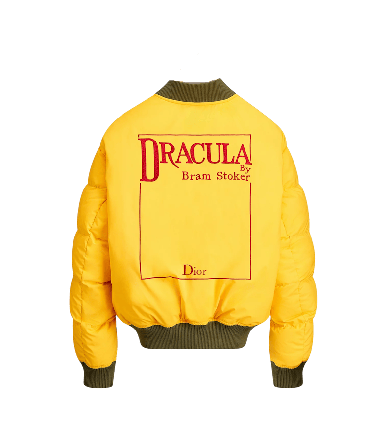 Dior Dracula Book Cover Embroidered Reversible Bomber Jacket Green/Yellow/Red