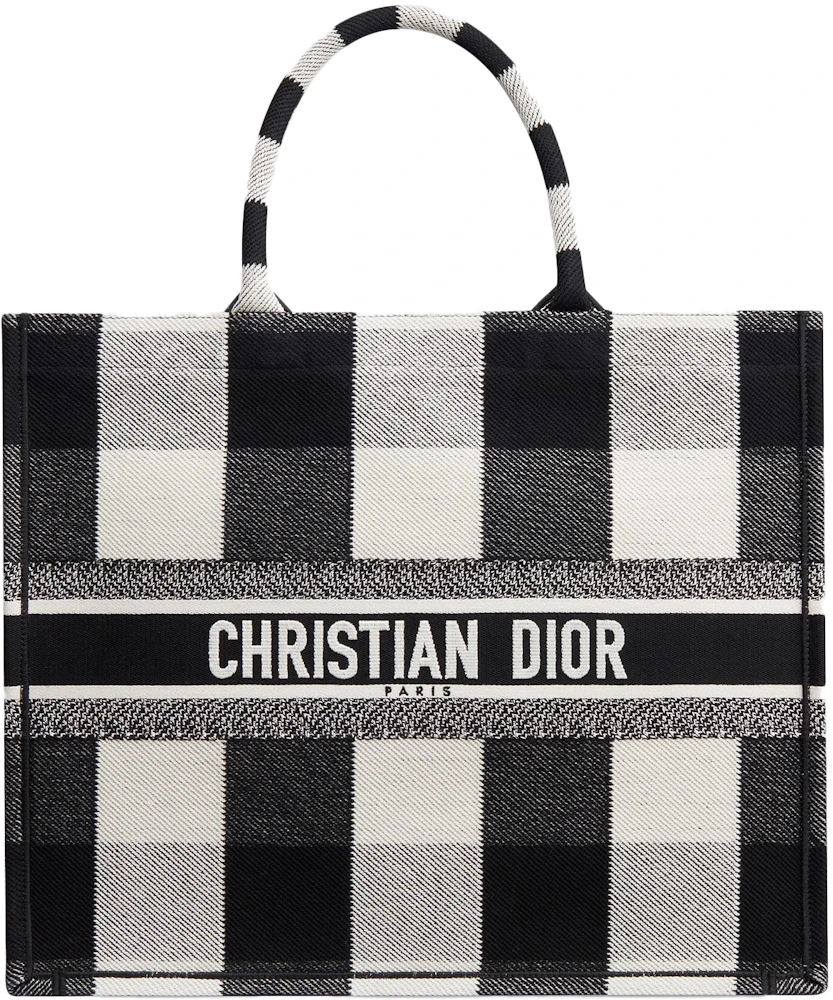Dior Book Tote: Black & White Checkered, Large, 2018