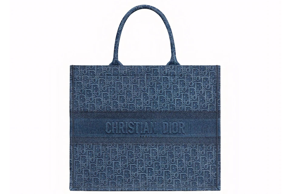 Dior Book Tote Oblique Denim Blue