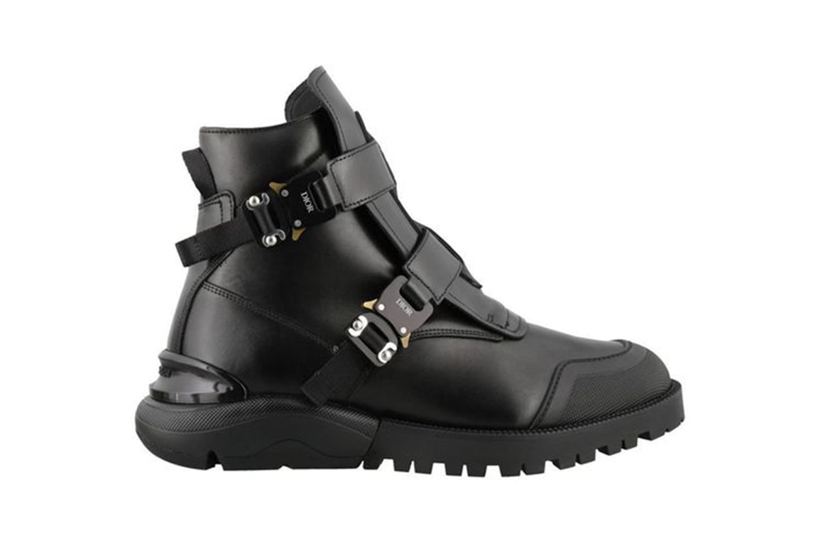 Pre-owned Dior Buckle Military Combat Boot Black In Black/black