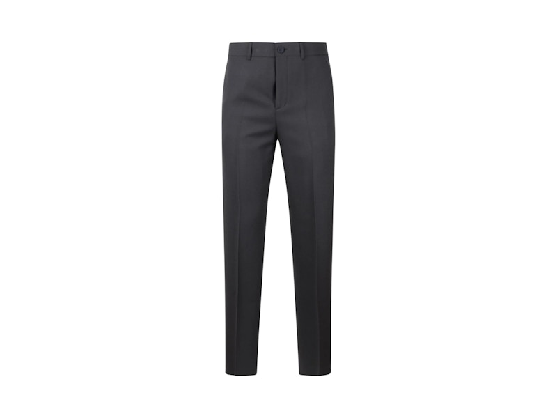 Pre-owned Dior Men's  Button Detailed Wool Straightleg Pants In Grey In Gray