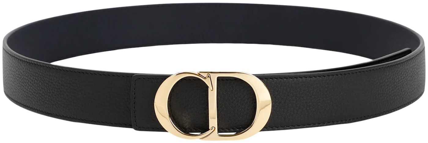 Dior CD Buckle Belt Leather Black/Gold-tone in Calfskin Leather with ...