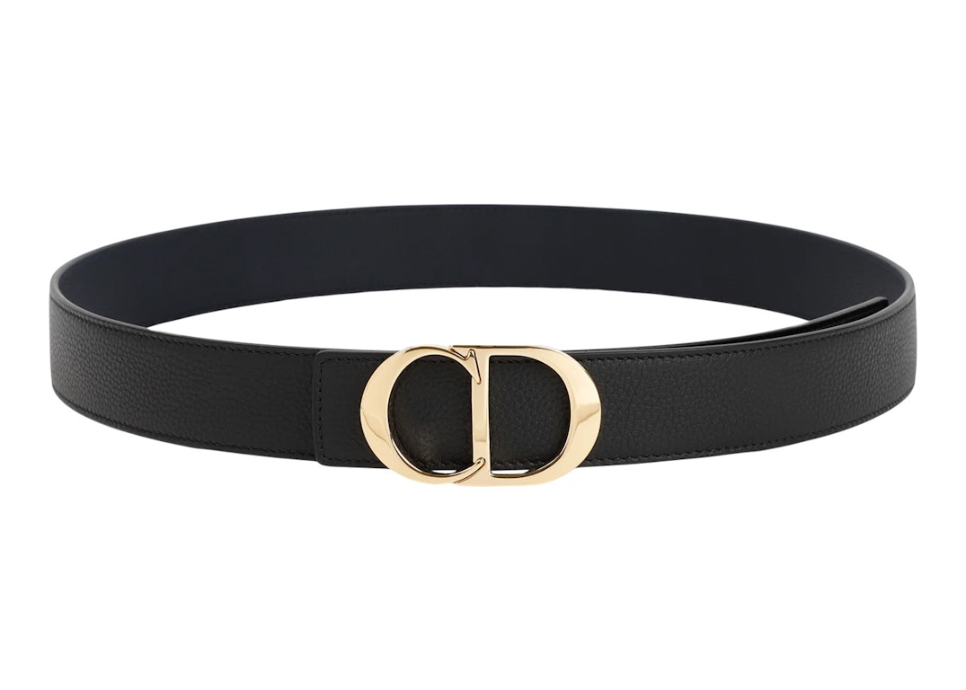 Pre-owned Dior Cd Buckle Belt Leather Black/gold-tone