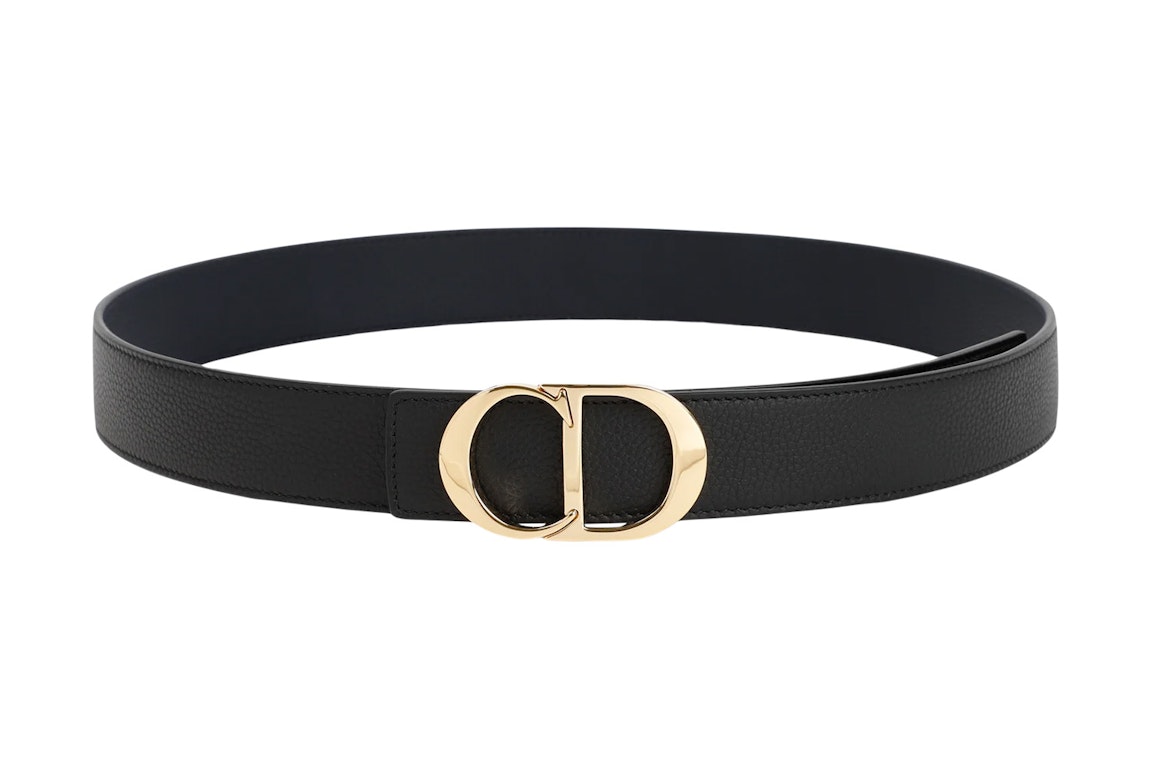 Pre-owned Dior Cd Buckle Belt Leather Black/gold-tone
