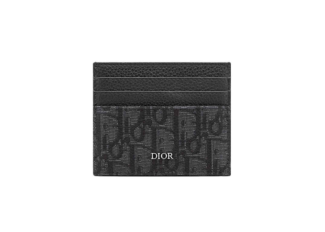 Pre-owned Dior Card Holder (6 Card Slot) Oblique Jacquard Black
