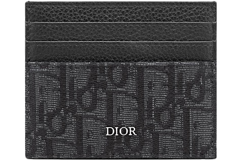 Dior Card Holder (6 Card Slot) Oblique Jacquard Black in Leather